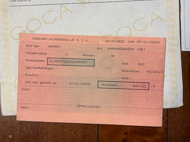 2002 hapert h2700 kiepaanhangwagen - afbeelding 2 van  13