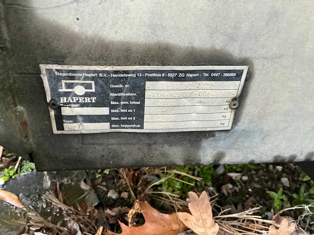 2002 hapert h2700 kiepaanhangwagen - afbeelding 12 van  13