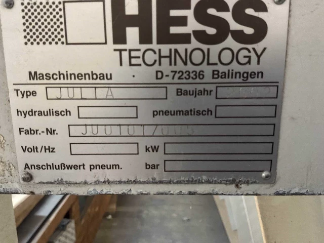 2002 hess technology julia kouddruklijmmachines - afbeelding 6 van  10