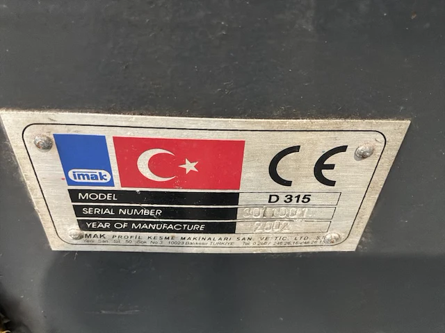 2002 imak d 315 metaal-afkortzaag / cirkelzaagmachine - afbeelding 2 van  10