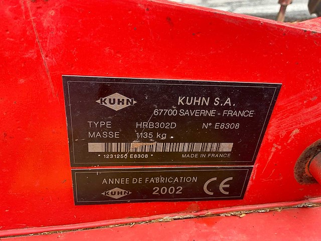 2002 kuhn hrb 302 d rotary hef - afbeelding 9 van  17