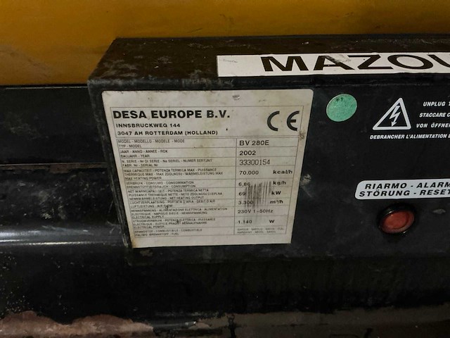 2002 master bv280e heteluchtkanon - afbeelding 6 van  6