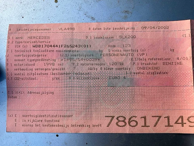 2002 mercedes-benz slk 200 kompressor personenauto - afbeelding 24 van  37