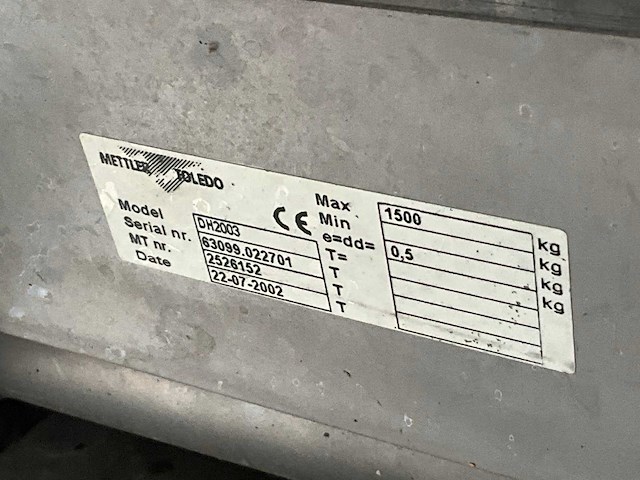 2002 mettler toledo dh2003 hand hydraulische palletwagen - afbeelding 3 van  4