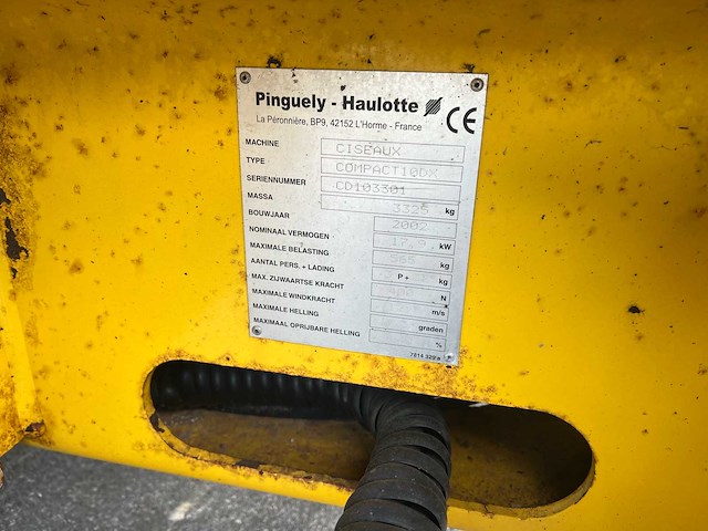 2002 pinguely-haulotte cisaeaux / compact t 10 dx hoogwerker - afbeelding 17 van  26