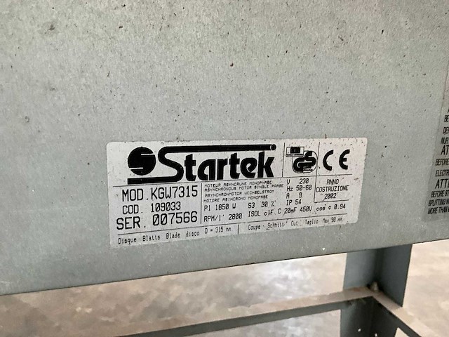 2002 startek kgw7315 tafelcirkelzaagmachine - afbeelding 6 van  6