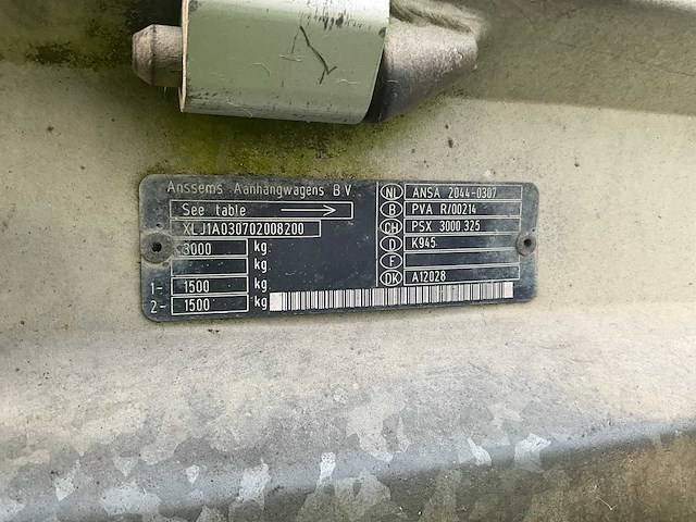 2003 anssems psx2-3000 aanhangwagen (3t) - afbeelding 13 van  13