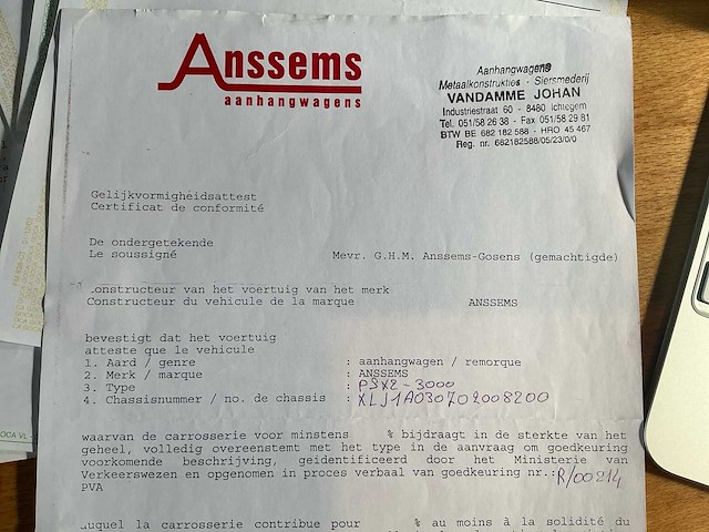 2003 anssems psx2-3000 aanhangwagen (3t) - afbeelding 3 van  13