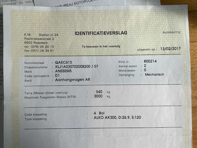 2003 anssems psx2-3000 aanhangwagen (3t) - afbeelding 13 van  13