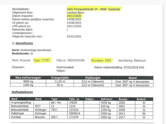 2003 arcomet t33 eco torenkraan - afbeelding 3 van  13