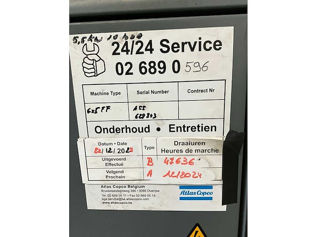 2003 atlas copco gx5ff luchtcompressor - afbeelding 8 van  10