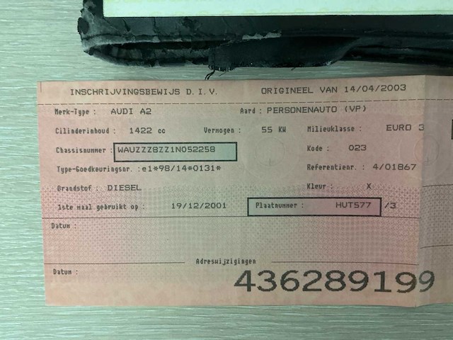 2003 audi a2 personenauto - afbeelding 21 van  22