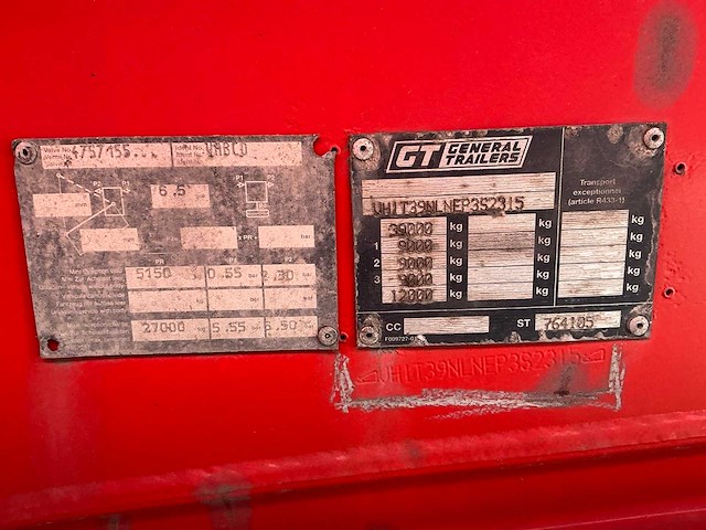 2003 benalu t39nlnep bulk oplegger (75165-105) - afbeelding 7 van  7