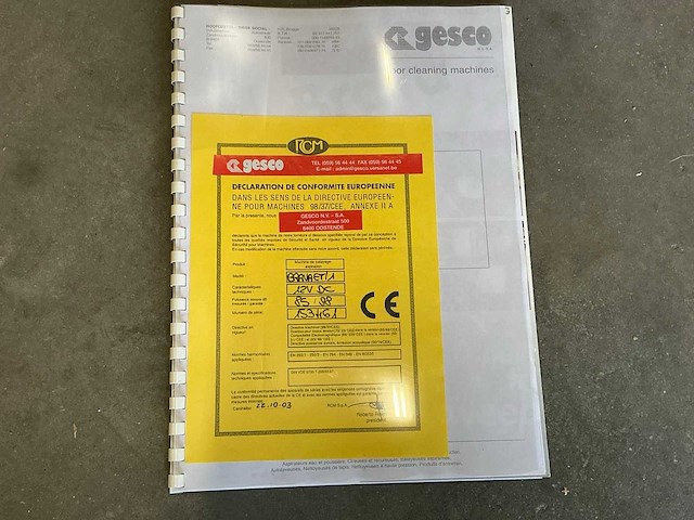 2003 gesco brava et/1 vloerreiniger - afbeelding 7 van  7