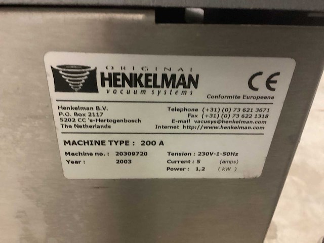 2003 henkelman 200a vacuümmachine - afbeelding 4 van  7