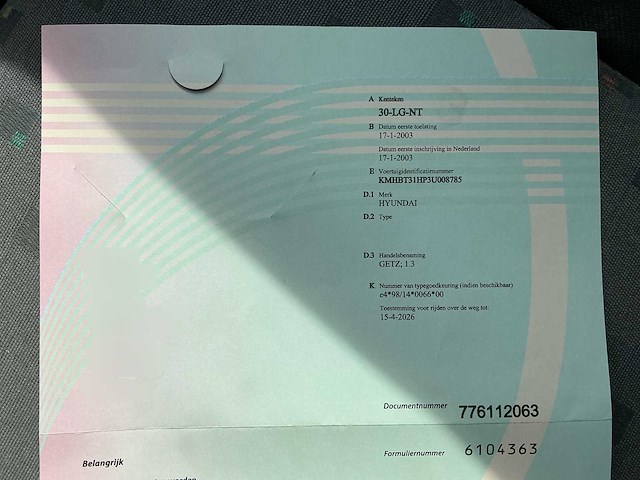 2003 hyundai getz personenauto - afbeelding 16 van  23