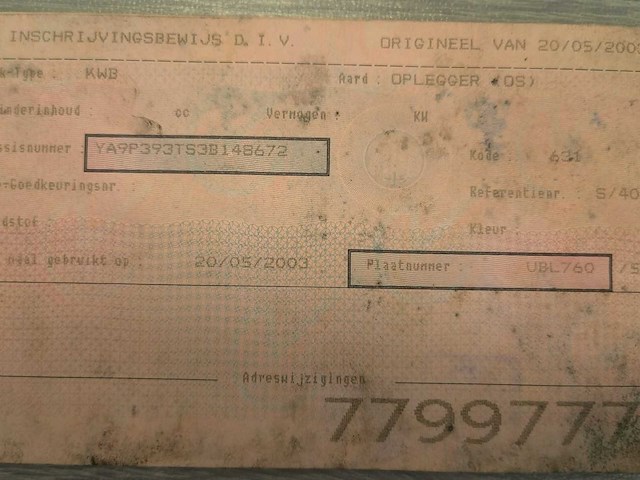 2003 kwb p-393-sti-h schuifzeil oplegger - mtm 39t - afbeelding 11 van  14