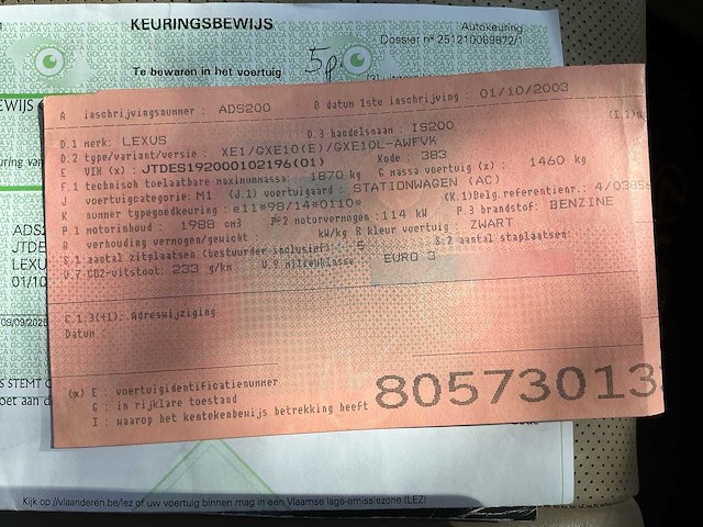 2003 lexus is200 - afbeelding 7 van  11