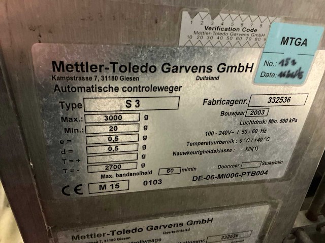 2003 mettler-toledo garvens s3 weegschaal - afbeelding 4 van  6