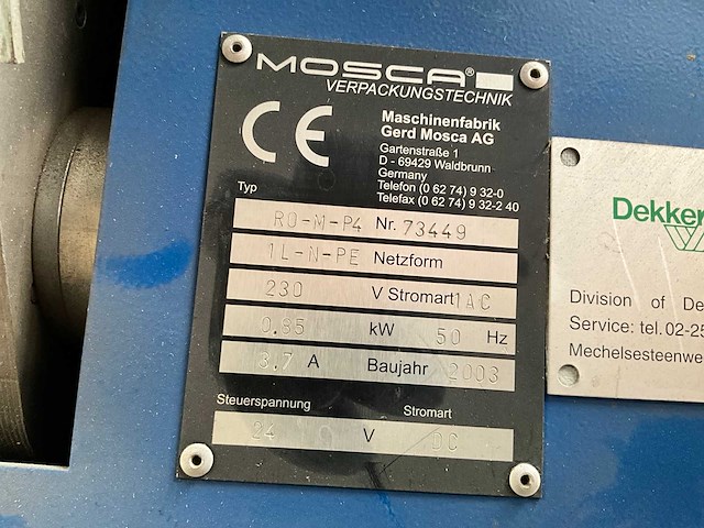 2003 mosca ro-m-p4 omsnoeringsmachine - afbeelding 9 van  10