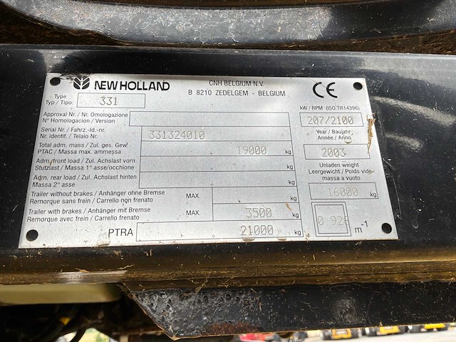 2003 new holland cx820 maaidorser met maaibord en kar - afbeelding 13 van  21