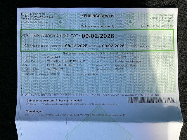 2003 peugeot partner personenauto - afbeelding 15 van  22