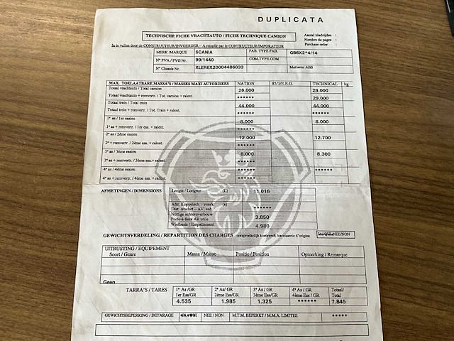 2003 scania 6x2 open laadbak / machineplatform - afbeelding 48 van  53