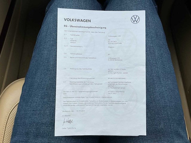 2003 volkswagen phaeton 3l v6 lpg berline personenauto - afbeelding 57 van  62