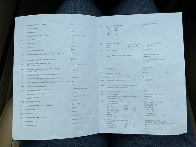 2003 volkswagen phaeton 3l v6 lpg berline personenauto - afbeelding 58 van  62