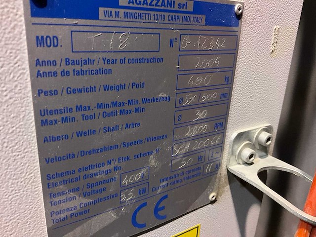 2004 agazzano t18 automatische afkort cirkelzaag - afbeelding 5 van  5