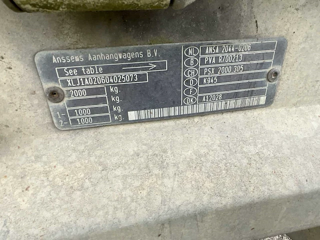 2004 anssems psx2000 aanhangwagen - afbeelding 7 van  7