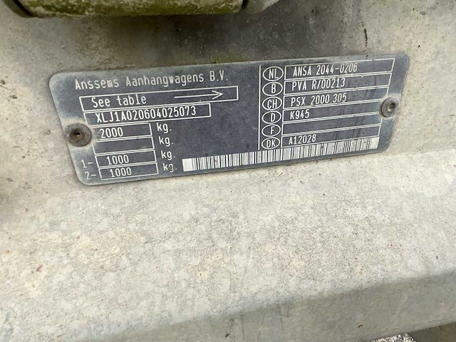 2004 anssems psx2000 aanhangwagen - afbeelding 7 van  7