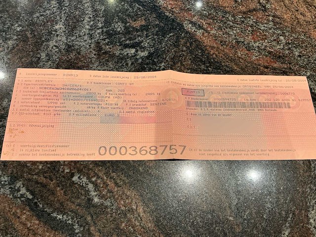 2004 bentley conti gt personenauto - afbeelding 14 van  22