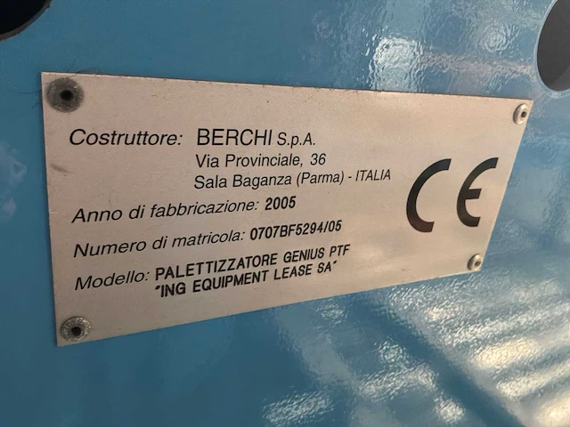 2004 berchi group genius palletiseerinstallatie met stapelfunctie - afbeelding 11 van  24