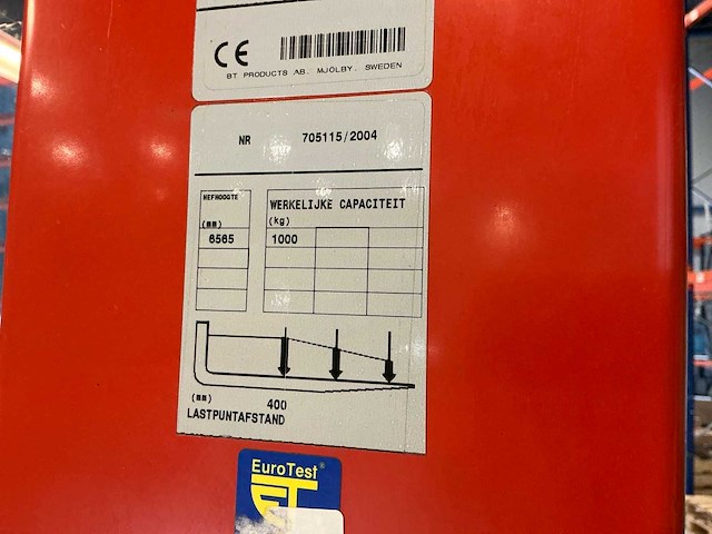 2004 bt op1000hse orderpicker - afbeelding 5 van  19