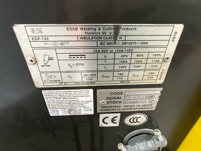 2004 esab esp-150 plasma - afbeelding 5 van  9