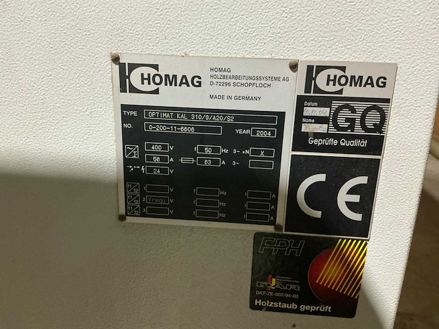 2004 homag optimat kal310 cnc kantenaanlijmmachine - afbeelding 9 van  9