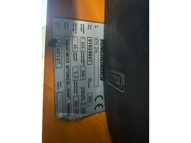 2004 jungheinrich etv 216 reachtruck - afbeelding 6 van  6