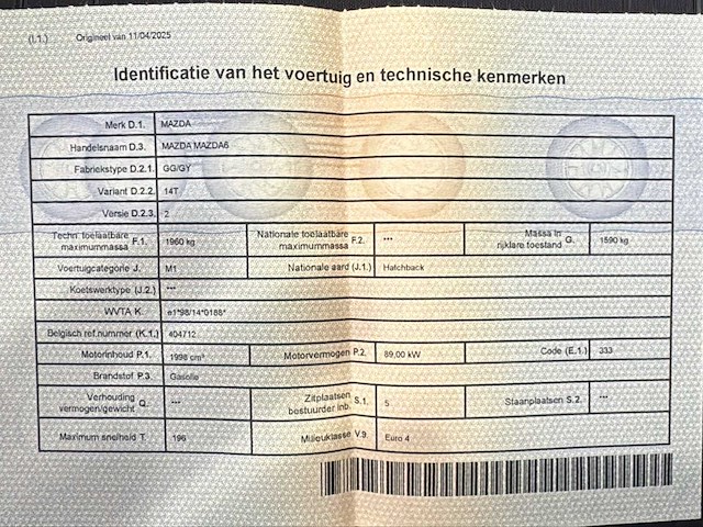 2004 mazda 6 personenauto - afbeelding 19 van  26