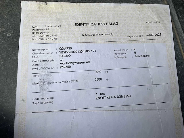2004 packo p2/2500 aanhangwagen - afbeelding 20 van  27