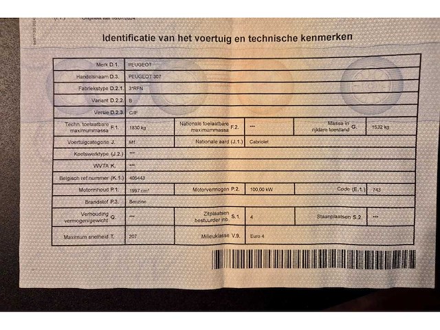 2004 peugeot 307 personenauto - afbeelding 6 van  15