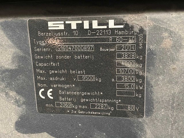 2004 still r60-40 vorkheftruck - afbeelding 10 van  10