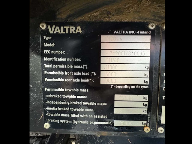 2004 valtra t170 4wd landbouwtractor - afbeelding 4 van  16