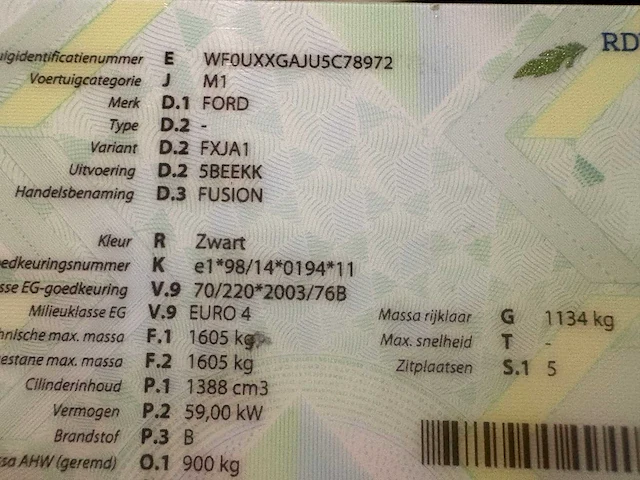 2005 - ford - fusion - 1.4-16v futura - car - afbeelding 9 van  18