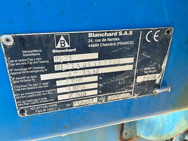 2005 blanchard bl71 / 7700 l 36 m veldspuit - afbeelding 5 van  14