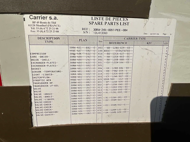 2005 carrier hoofdschakelkast koelinstallatie - afbeelding 6 van  16