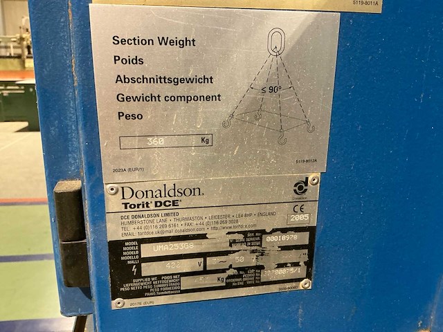 2005 donaldson torit dce uma253g8 afzuiginstallatie - afbeelding 9 van  9