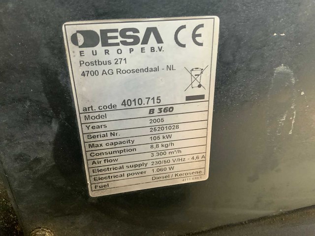 2005 esa master b 360 heater - afbeelding 6 van  6