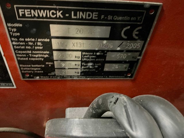 2005 fenwick t20 elektrische palletwagen - afbeelding 9 van  9