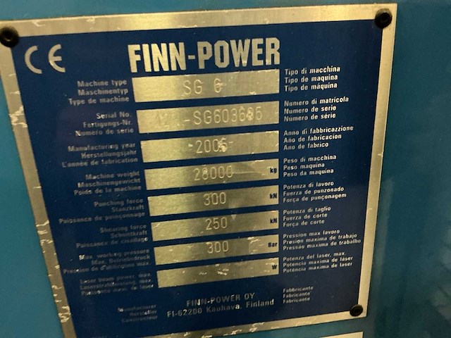 2005 finn power sg6 pons- en knip machine - afbeelding 18 van  43